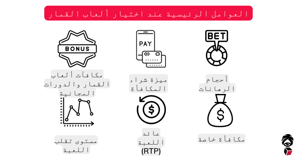 العوامل الرئيسية عند اختيار ألعاب القمار